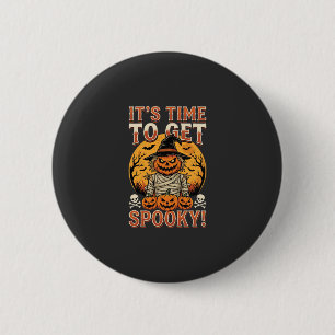 Badge Rond 5 Cm Citrouille effrayante Épouvantail Vintage Hallowee