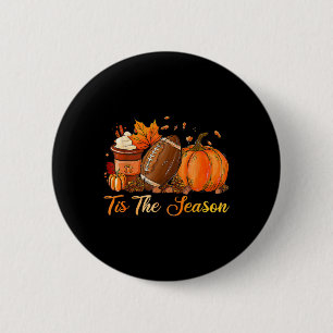 Badge Rond 5 Cm Citrouille Épice Football C'Est La Saison Automne 