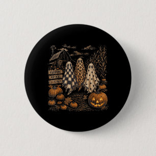 Badge Rond 5 Cm Citrouille fantôme drôle de saison de Noël occiden