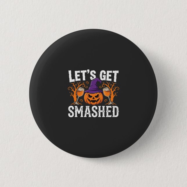 Badge Rond 5 Cm Citrouille Halloween Déchaînons-Nous (Devant)