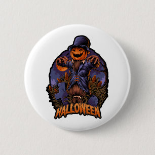 Badge Rond 5 Cm citrouille homme halloween t-shirt halloween hallo