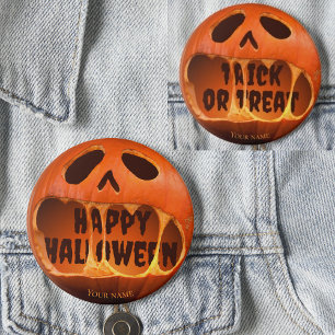 Badge Rond 5 Cm Citrouille Jack o'lantern Joy Halloween