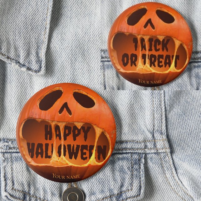 Badge Rond 5 Cm Citrouille Jack o'lantern Joy Halloween  (Créateur téléchargé)