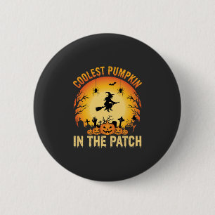 Badge Rond 5 Cm Citrouille la plus cool d'Halloween dans le patch