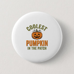 Badge Rond 5 Cm Citrouille la plus cool du patch Halloween vintage