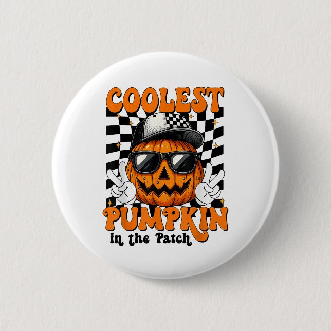 Badge Rond 5 Cm Citrouille le plus froid dans le Patch Chemise Hal (Devant)