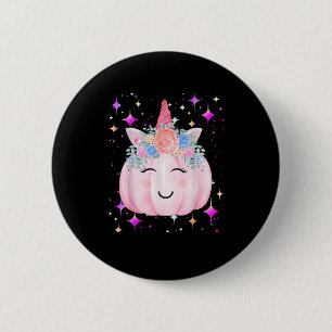 Badge Rond 5 Cm Citrouille Licorne Mignonne Halloween Filles Enfan