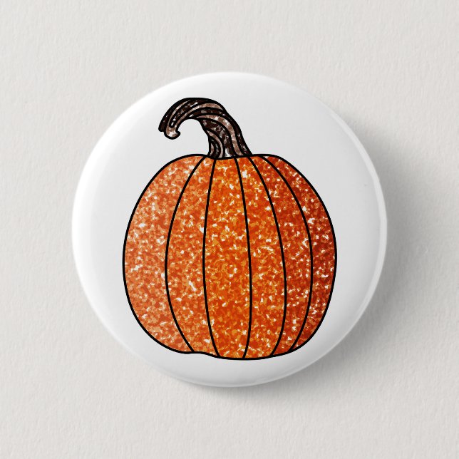 Badge Rond 5 Cm Citrouille parties scintillant (Devant)