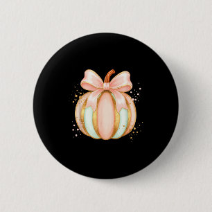 Badge Rond 5 Cm Citrouille pastel avec ruban automne halloween mig