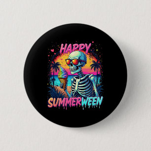 Badge Rond 5 Cm Citrouille Pastèque d'été Joyeux Summerween