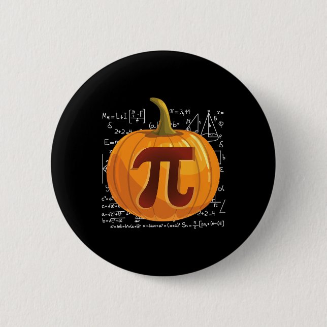 Badge Rond 5 Cm Citrouille Pie Math Fun Halloween Thanksgiving Pi  (Devant)