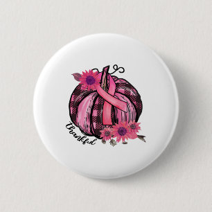 Badge Rond 5 Cm Citrouille rose Tournesol Cerveau de sensibilisati