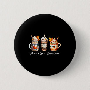 Badge Rond 5 Cm Citrouille Sce Et Jésus-Christ Femmes Christan Aut