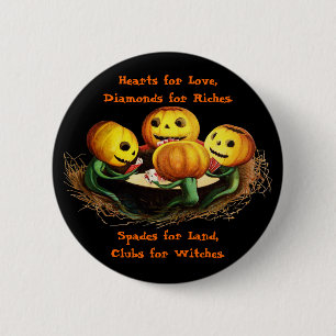 Badge Rond 5 Cm Citrouilles au bouton de Halloween de cartes