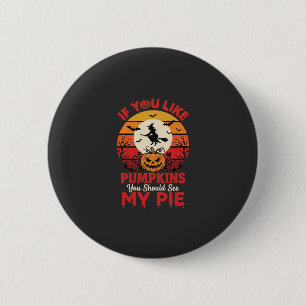 Badge Rond 5 Cm Citrouilles drôles de tarte pour Halloween Design_