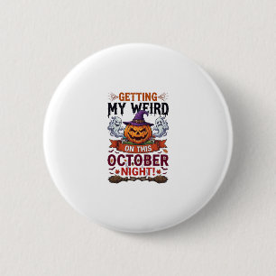 Badge Rond 5 Cm Citrouilles fantômes étranges d'Halloween Chapeau