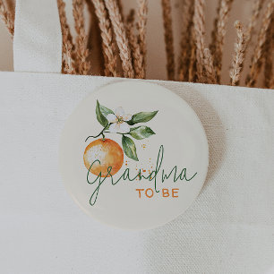 Badge Rond 5 Cm Citrus Little Cutie Baby Shower Grand-mère à venir