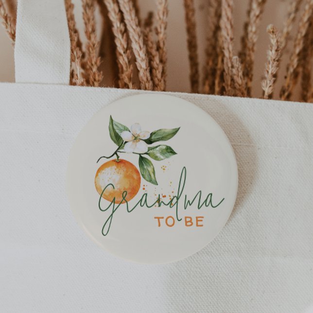 Badge Rond 5 Cm Citrus Little Cutie Baby Shower Grand-mère à venir (Créateur téléchargé)