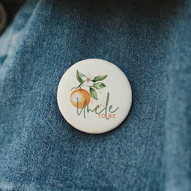 Badge Rond 5 Cm Citrus Little Cutie Baby Shower Uncle To Be (Créateur téléchargé)