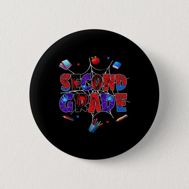 Badge Rond 5 Cm Ck To School 2nd Grade Boys Gamer First Day Second (Devant)