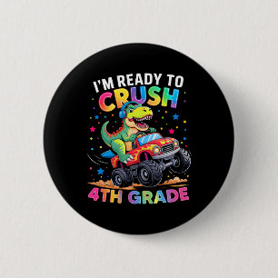 Badge Rond 5 Cm Ck To School Garçons Dinosaure Je Suis Prêt À Écra
