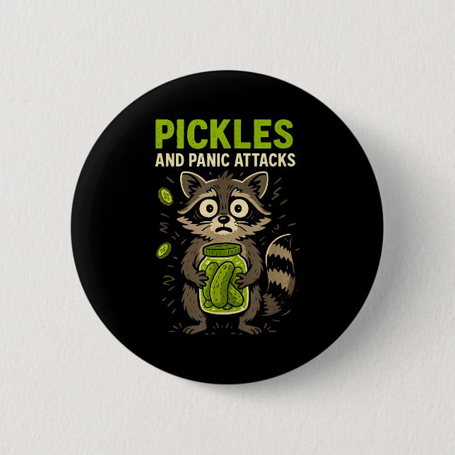 Badge Rond 5 Cm Ckles And Panic Attacks Raccoon Trash Panda Funny  (Devant)