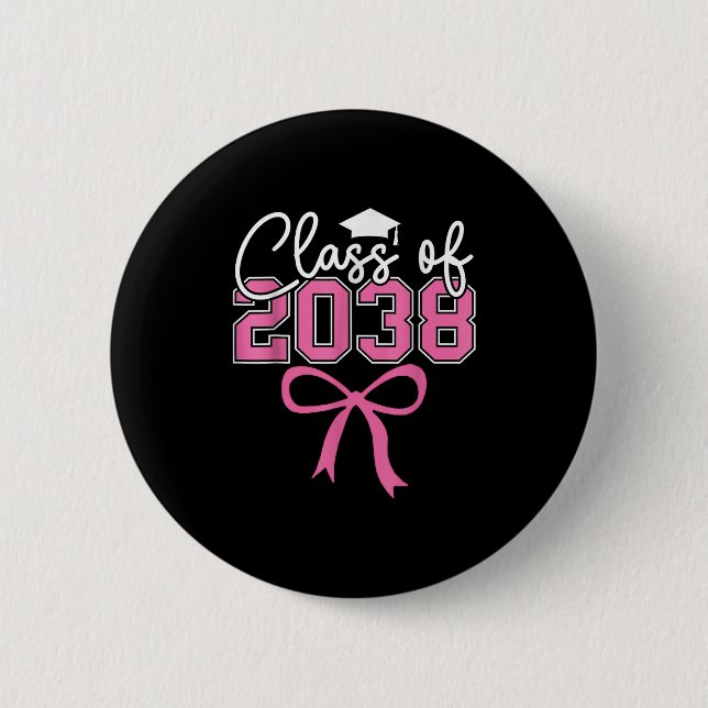 Badge Rond 5 Cm Cl De 2038 Croître Avec Moi Kindergarten Pink Coqu (Devant)