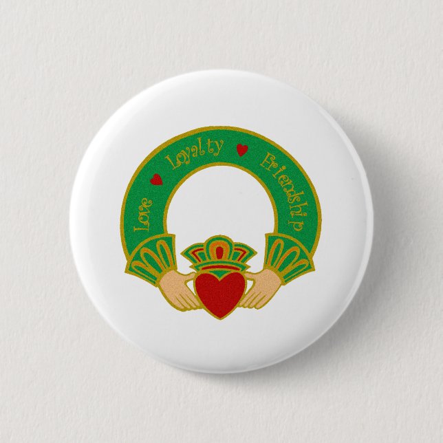 Badge Rond 5 Cm Claddagh (Devant)