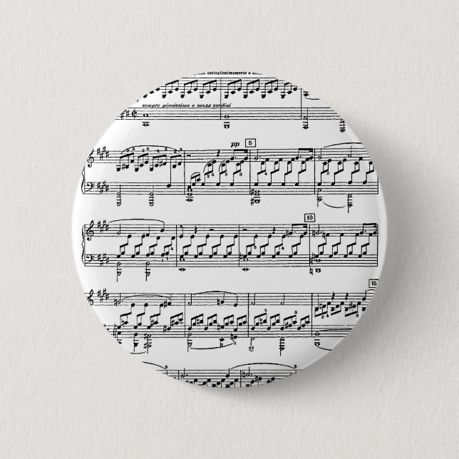 Badge Rond 5 Cm Clair de Lune-Sonate-Ludwig-Beethoven (Devant)