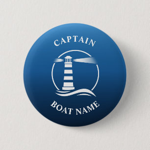 Badge Rond 5 Cm Clair marin classique Nom du bateau Nom du bateau 
