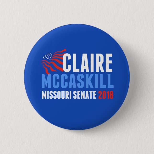 Badge Rond 5 Cm Claire McCaskill Missouri Élection au Sénat 2018 (Devant)