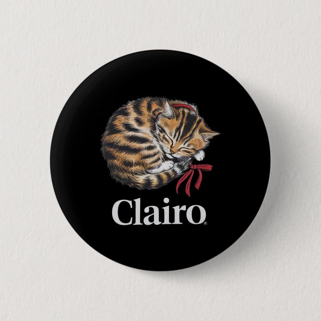 Badge Rond 5 Cm Clairo Dit Un Chat (Devant)