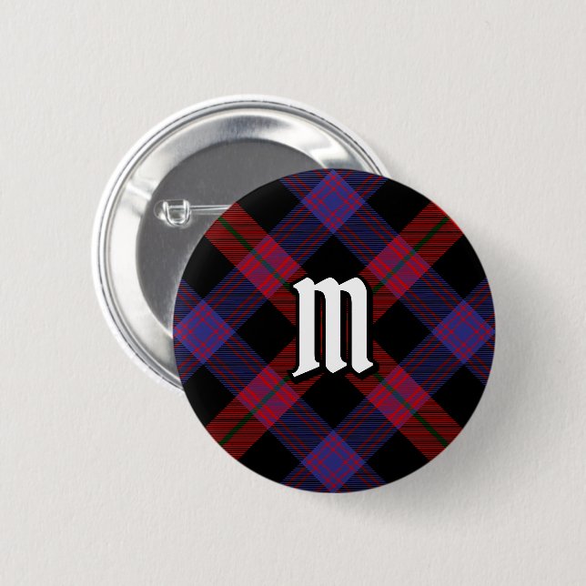 Badge Rond 5 Cm Clan Brown Tartan (Devant & derrière)