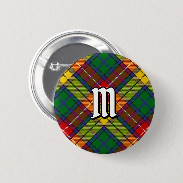 Badge Rond 5 Cm Clan Buchanan Tartan (Devant & derrière)