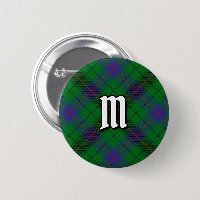 Badge Rond 5 Cm Clan Davidson Tartan (Devant & derrière)