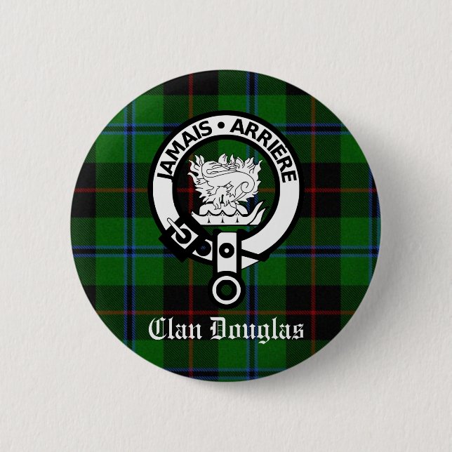 Badge Rond 5 Cm Clan Douglas Tartan Crest (Devant)