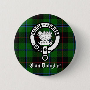 Badge Rond 5 Cm Clan Douglas Tartan Crest