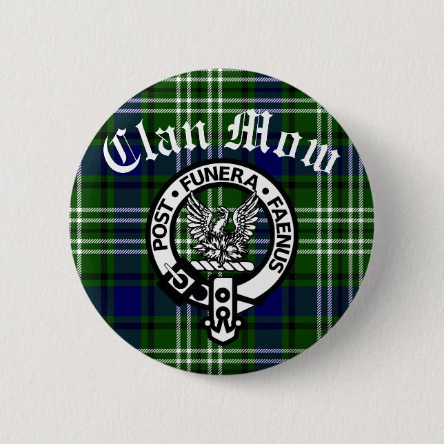 Badge Rond 5 Cm Clan écossais Mow Crest & Tartan (Devant)