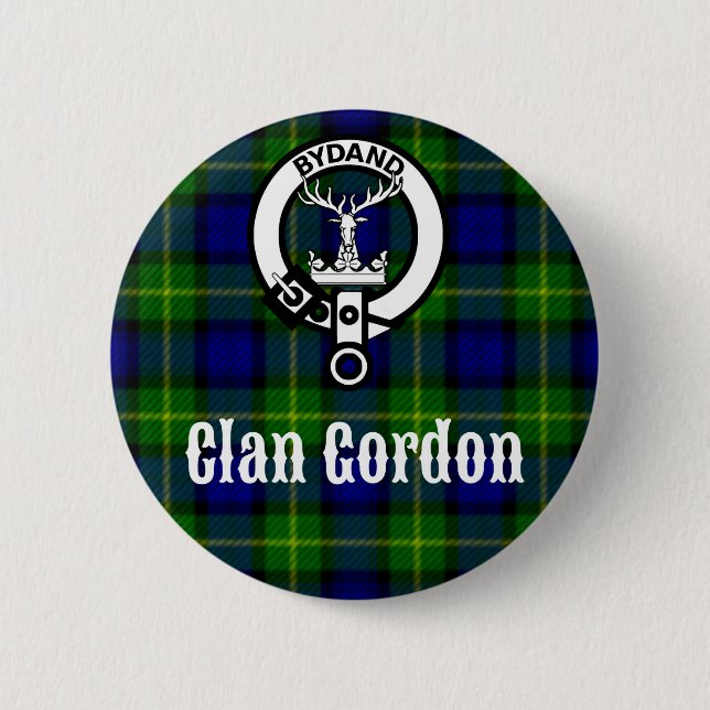 Badge Rond 5 Cm Clan Gordon Tartan Crest (Devant)