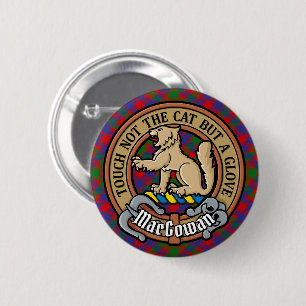 Badge Rond 5 Cm Clan MacGowan Crest sur Tartan