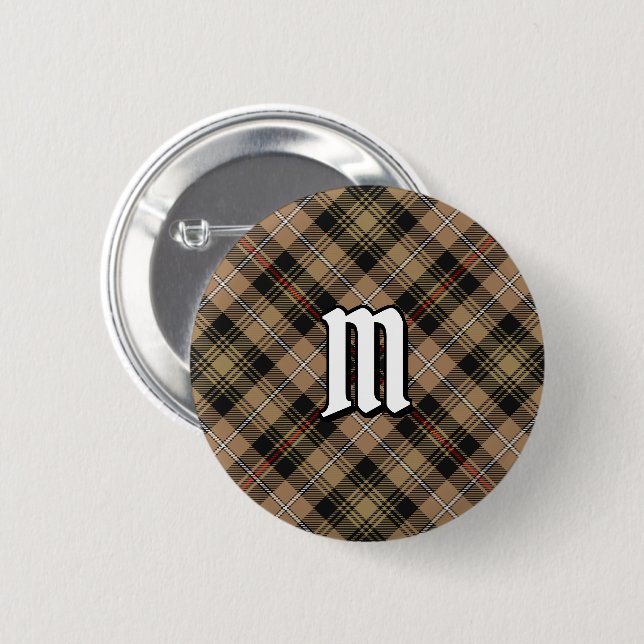Badge Rond 5 Cm Clan MacKenzie Chasse Brown Tartan Bouton (Devant & derrière)
