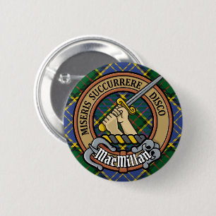 Badge Rond 5 Cm Clan MacMillan Crest sur la chasse Tartan
