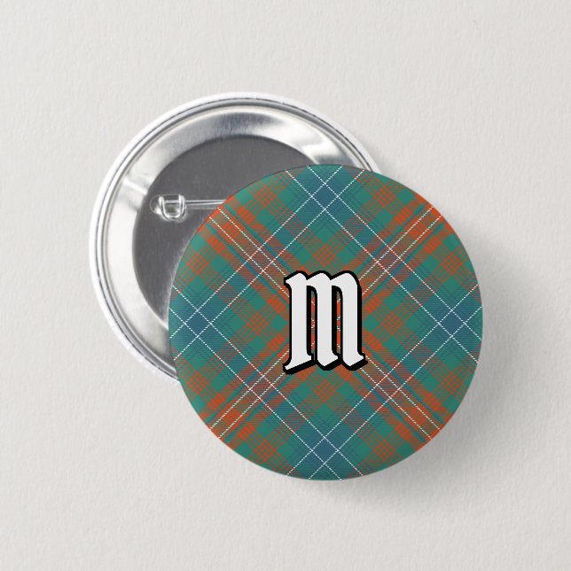 Badge Rond 5 Cm Clan Wilson Ancienne Tartan (Devant & derrière)