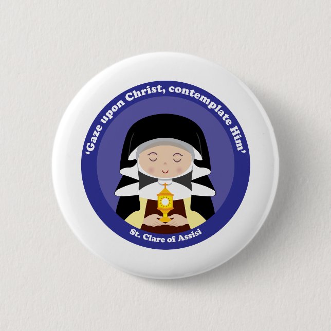 Badge Rond 5 Cm Clare d'Assise (Devant)