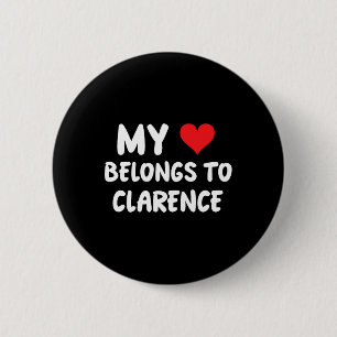 Badge Rond 5 Cm Clarence - Mon cœur appartient à Clarence - Amour