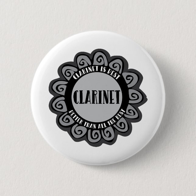 Badge Rond 5 Cm Clarinet est le meilleur (Devant)