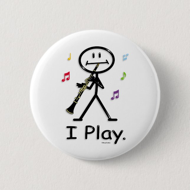 Badge Rond 5 Cm Clarinette (Devant)