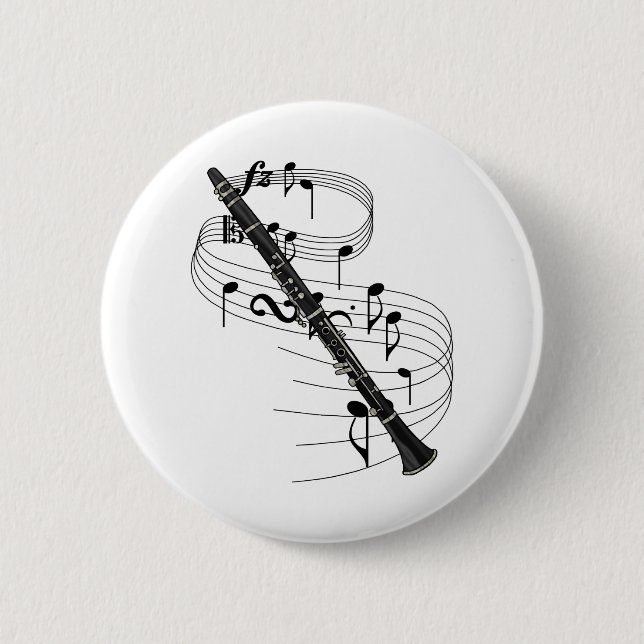 Badge Rond 5 Cm Clarinette (Devant)