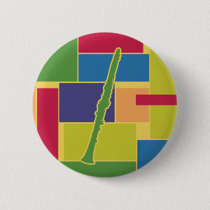 Badge Rond 5 Cm Clarinette Colorblocks Bouton