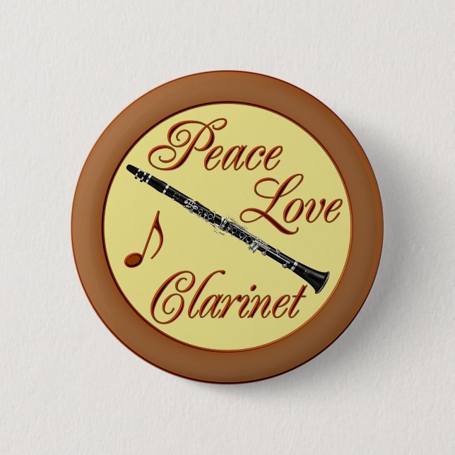 BADGE ROND 5 CM CLARINETTE D'AMOUR DE PAIX (Devant)